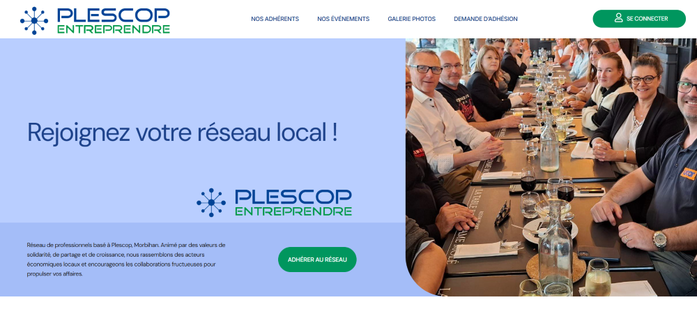 Création site internet vitrine - Plescop Entreprendre - Webapic