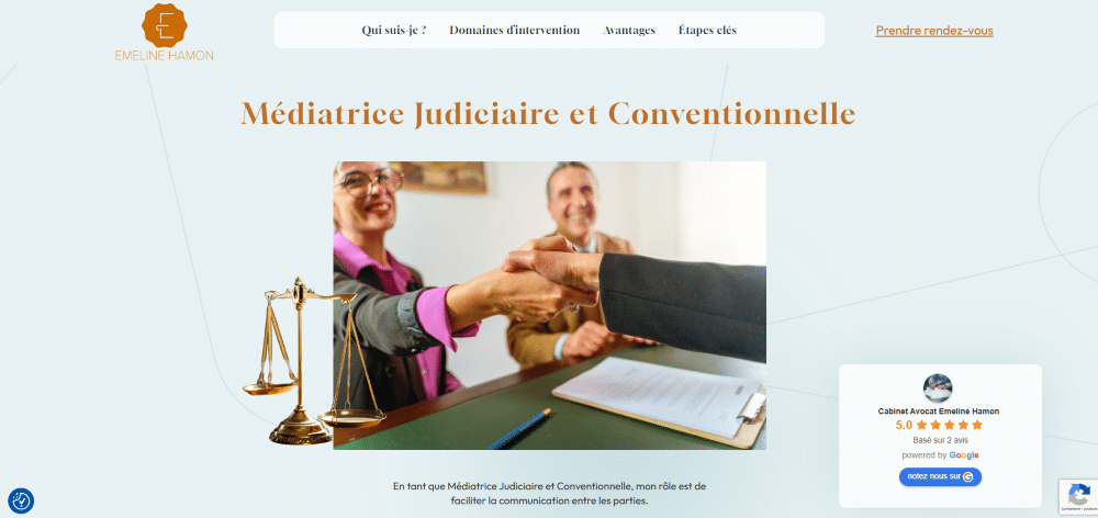 Création site one-page wordpress Médiateur Vannes - Webapic