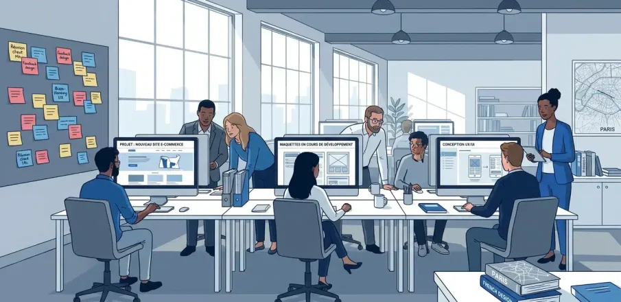Bureau d'une agence web spécialisée dans la création de sites internet